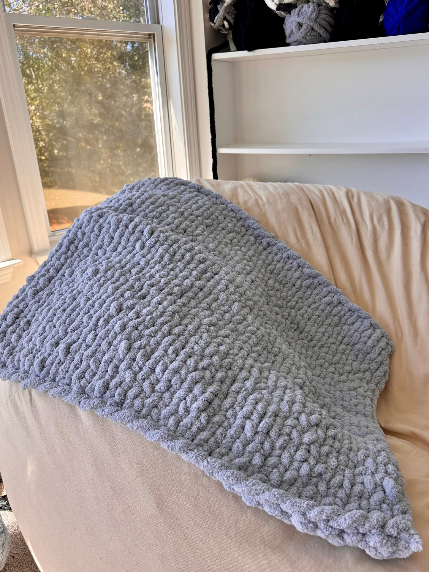 Rice gray baby blanket