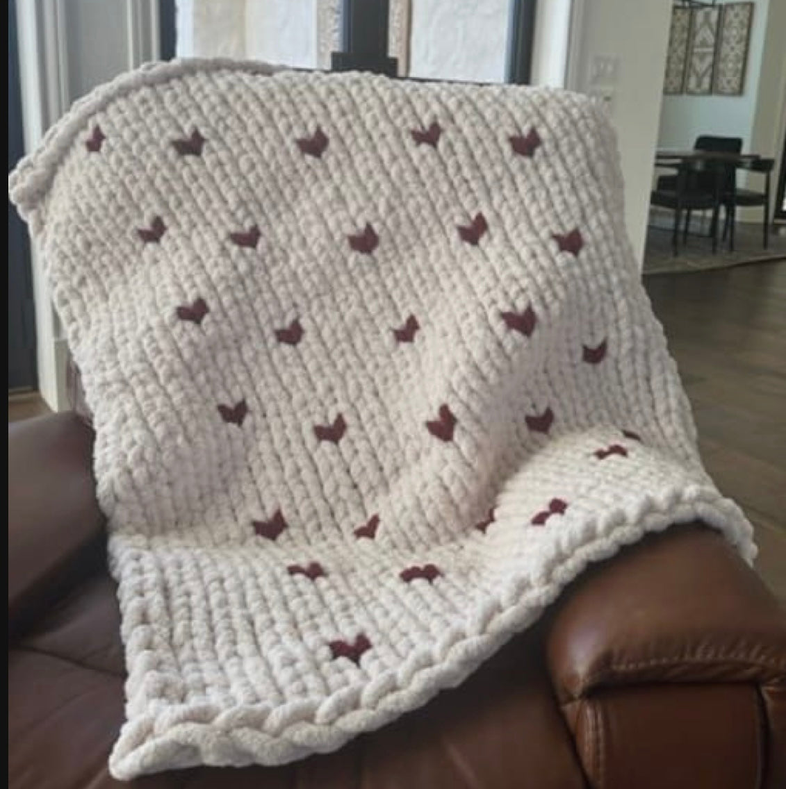 Brown hearts blanket