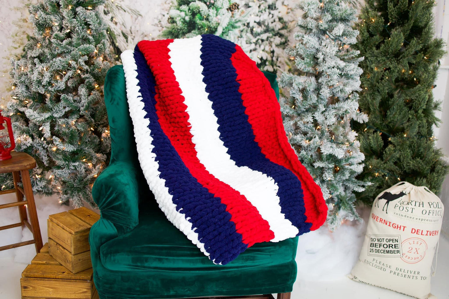 Red white and blue throw